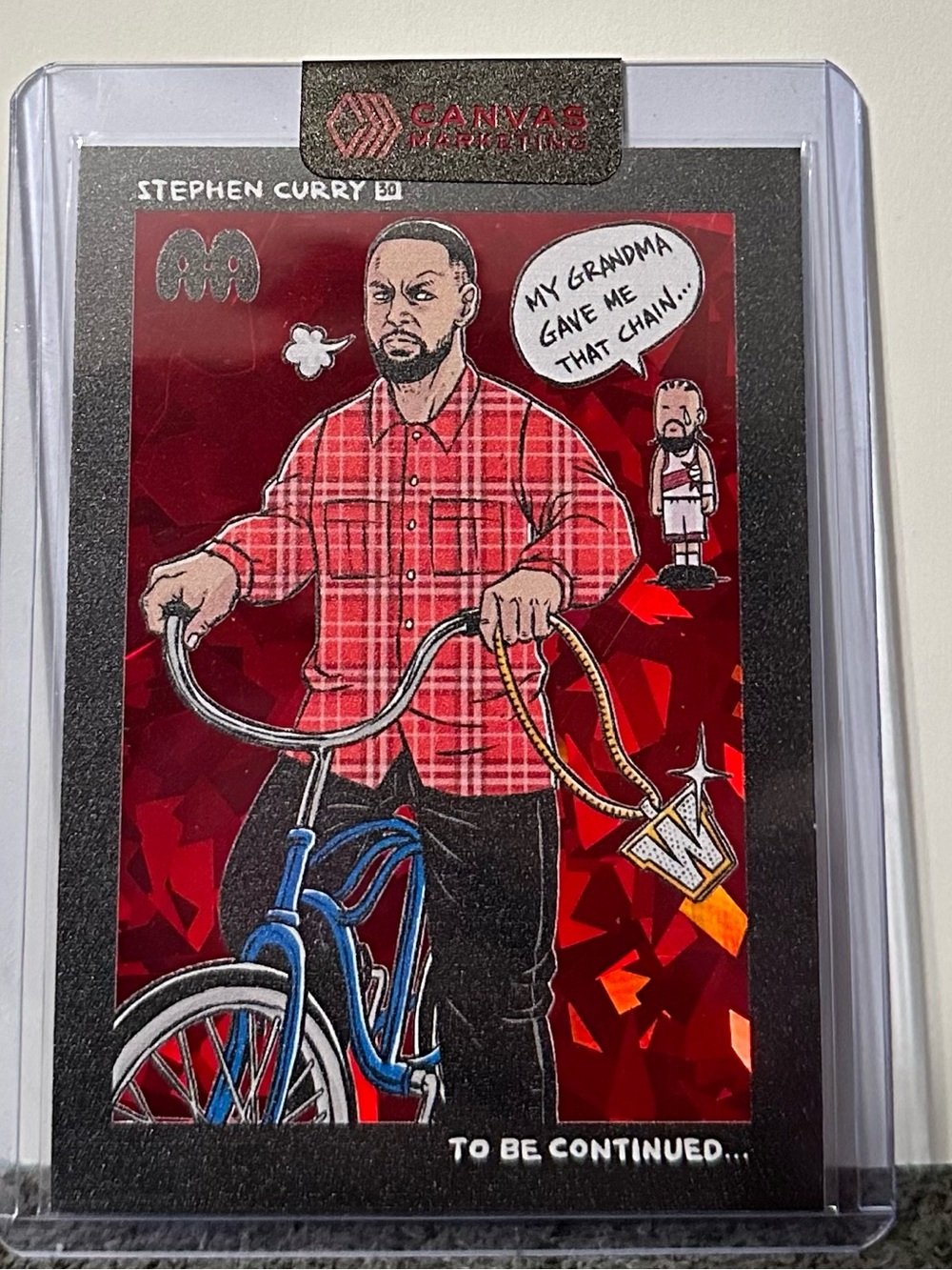 Stephen Curry Red Plaid Canvas Home Art Print
